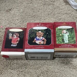 Hallmark Granddaughter ornaments Christmas Bundle of 3 Vintage